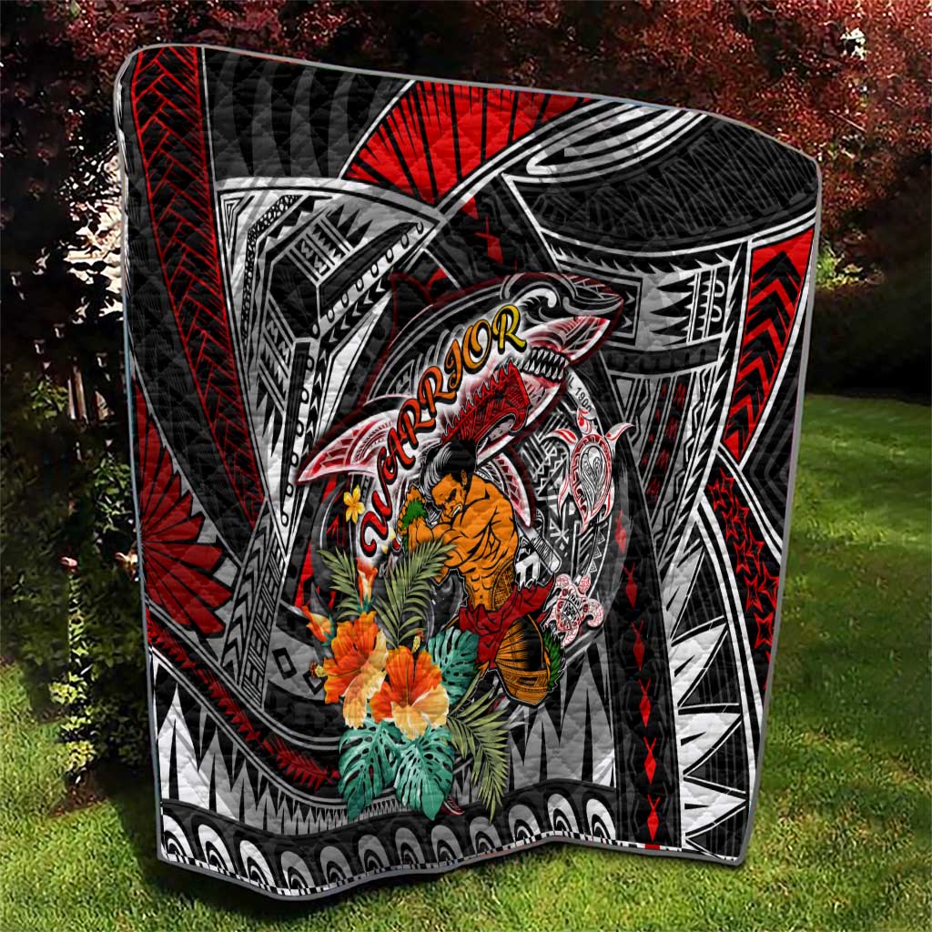 American Samoa Warrior Quilt Shark Turtle Polynesian Tattoo DT02 - Polynesian Pride