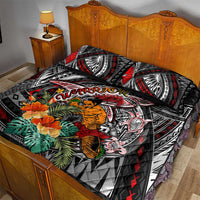 American Samoa Warrior Quilt Bed Set Shark Turtle Polynesian Tattoo DT02 - Polynesian Pride