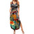 Personalized American Samoa Warrior Summer Maxi Dress Shark Turtle Polynesian Tattoo