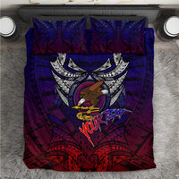 Personalized American Samoa Flag Bedding Set Eagles Polynesian Art DT02 Blue - Polynesian Pride