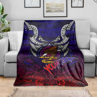 Personalized American Samoa Flag Blanket Eagles Polynesian Art DT02 - Polynesian Pride