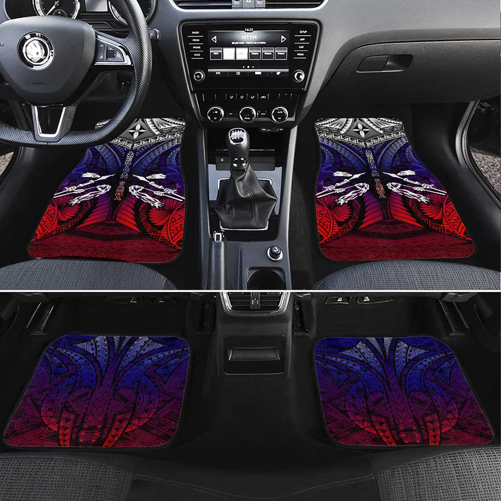 Personalized American Samoa Flag Car Mats Eagles Polynesian Art