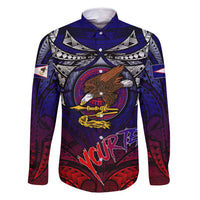 Personalized American Samoa Flag Family Matching Long Sleeve Bodycon Dress and Hawaiian Shirt Eagles Polynesian Art