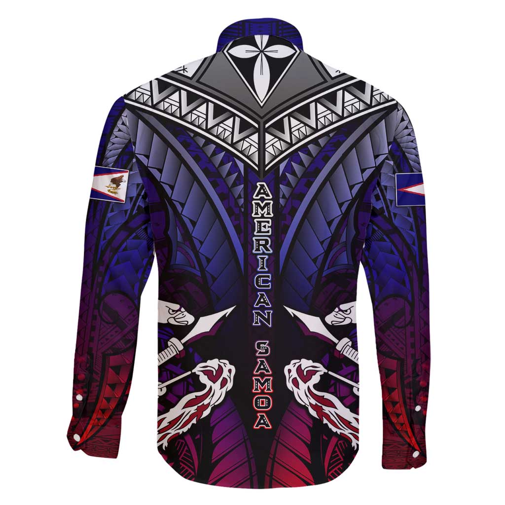 Personalized American Samoa Flag Family Matching Long Sleeve Bodycon Dress and Hawaiian Shirt Eagles Polynesian Art