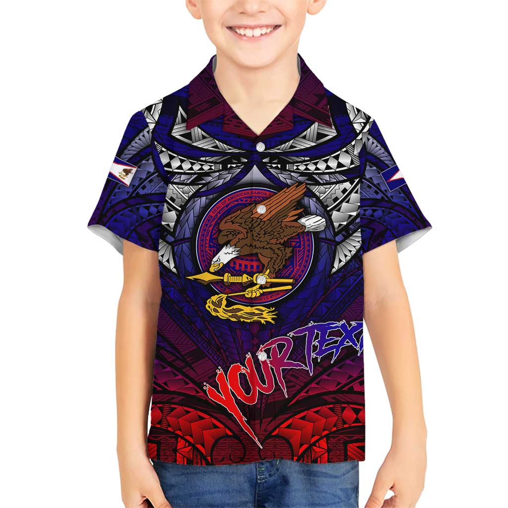 Personalized American Samoa Flag Family Matching Long Sleeve Bodycon Dress and Hawaiian Shirt Eagles Polynesian Art