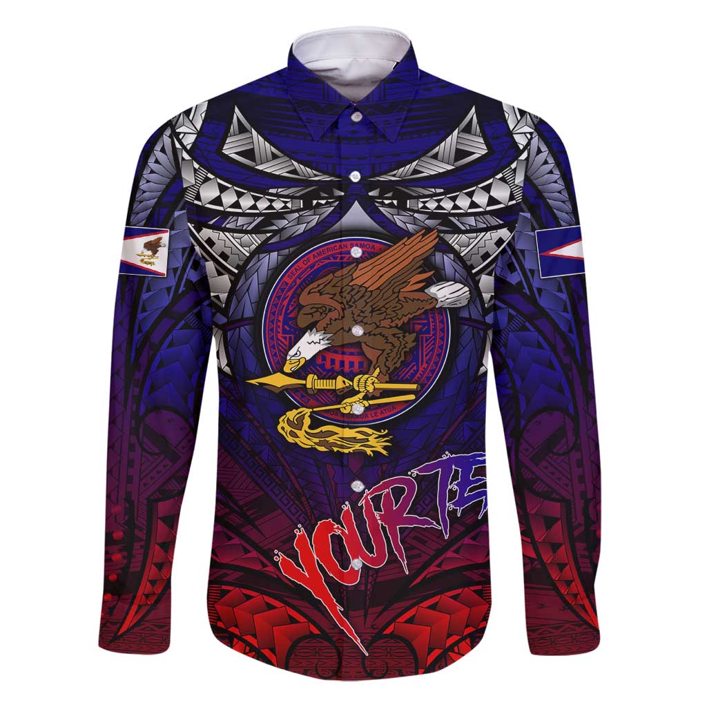 Personalized American Samoa Flag Family Matching Tank Maxi Dress and Hawaiian Shirt Eagles Polynesian Art