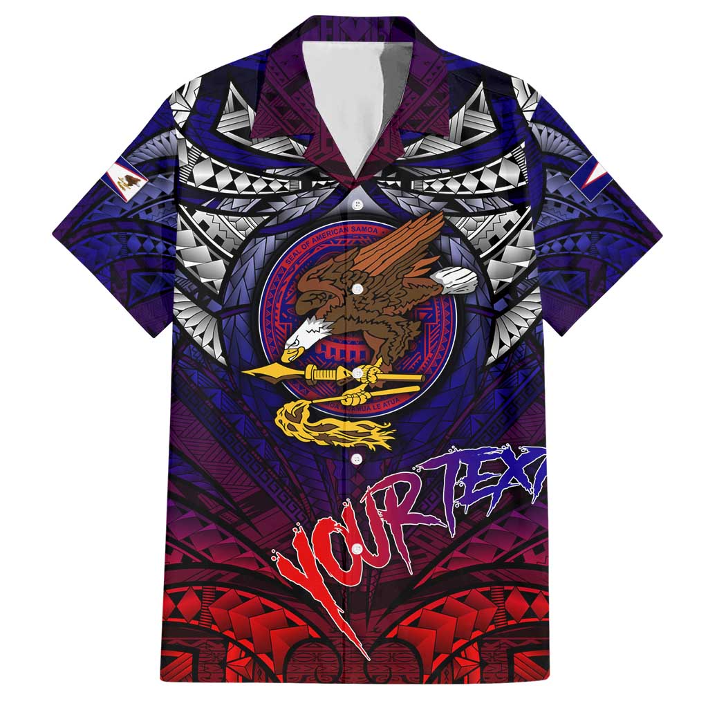 Personalized American Samoa Flag Hawaiian Shirt Eagles Polynesian Art