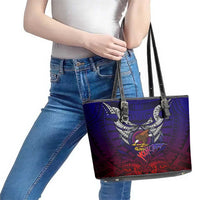 Personalized American Samoa Flag Leather Tote Bag Eagles Polynesian Art DT02 - Polynesian Pride