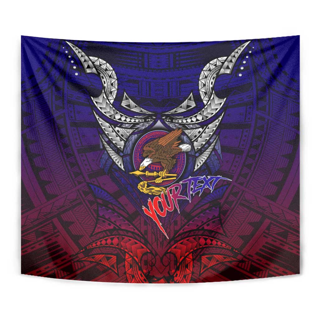 Personalized American Samoa Flag Tapestry Eagles Polynesian Art