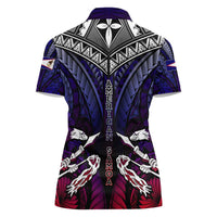Personalized American Samoa Flag Women Polo Shirt Eagles Polynesian Art
