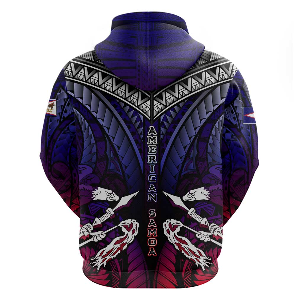 Personalized American Samoa Flag Zip Hoodie Eagles Polynesian Art DT02 - Polynesian Pride