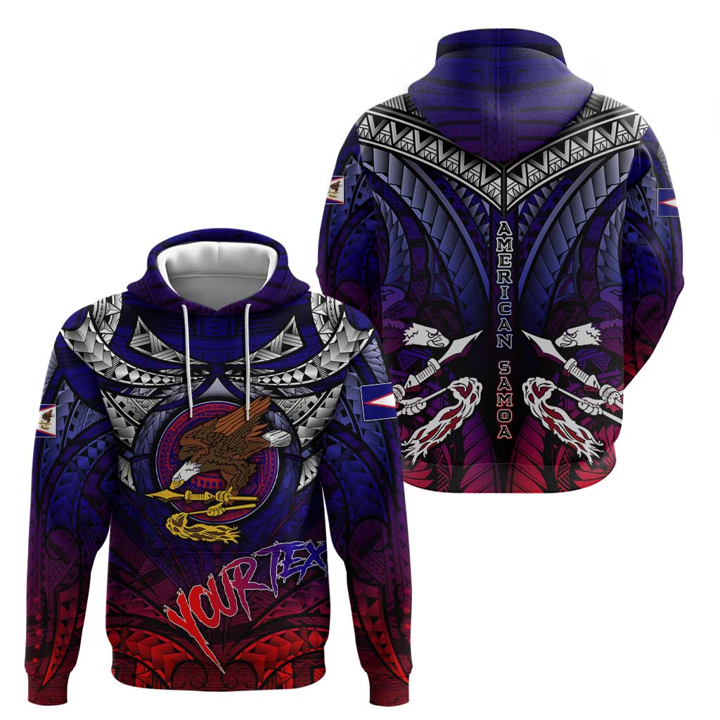 Personalized American Samoa Flag Zip Hoodie Eagles Polynesian Art DT02 - Polynesian Pride