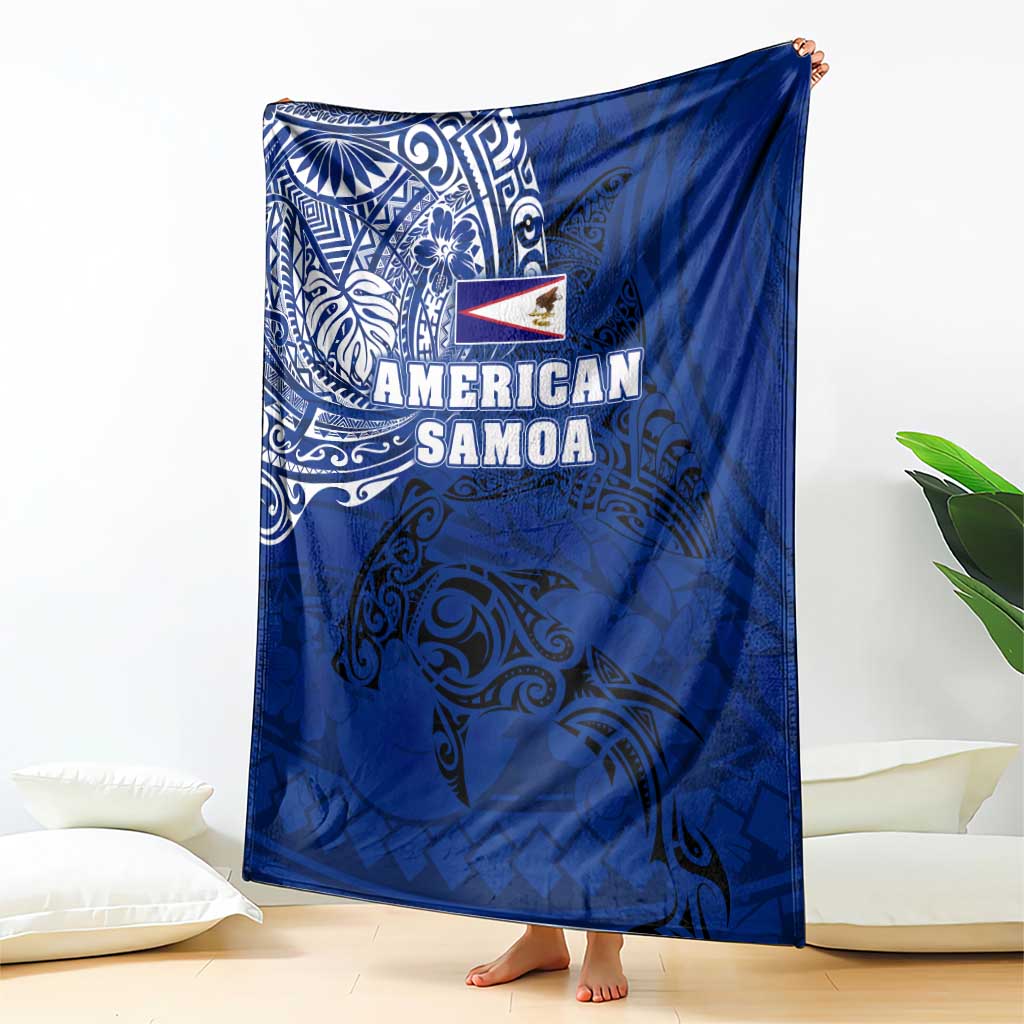 Sharks And American Samoa Blanket Simple Polynesian Blue DT02 - Polynesian Pride