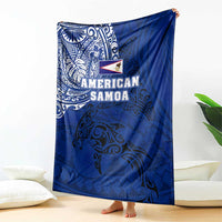 Sharks And American Samoa Blanket Simple Polynesian Blue DT02 - Polynesian Pride