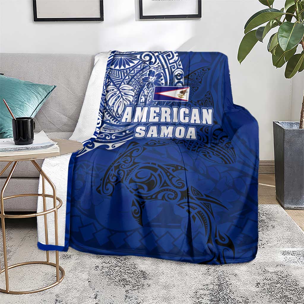 Sharks And American Samoa Blanket Simple Polynesian Blue DT02 - Polynesian Pride