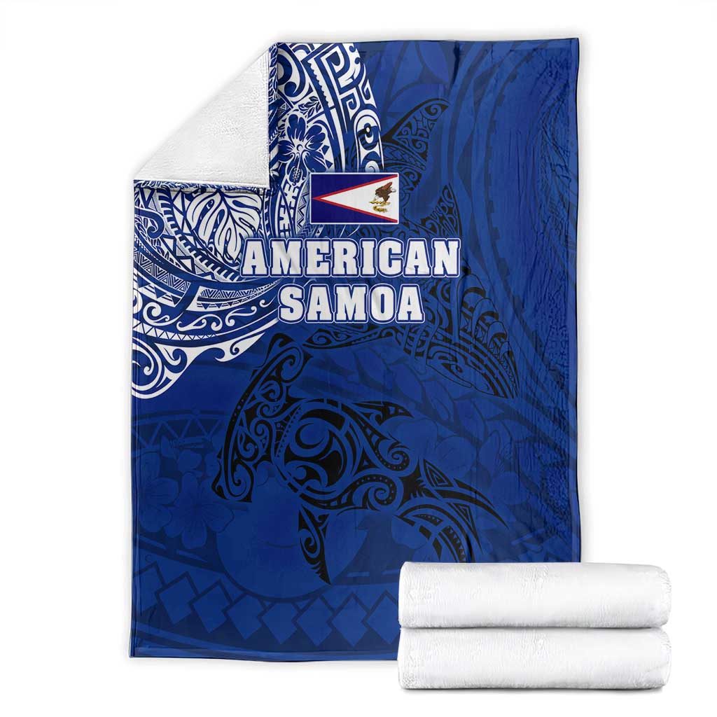 Sharks And American Samoa Blanket Simple Polynesian Blue DT02 - Polynesian Pride