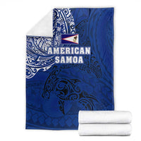 Sharks And American Samoa Blanket Simple Polynesian Blue DT02 - Polynesian Pride