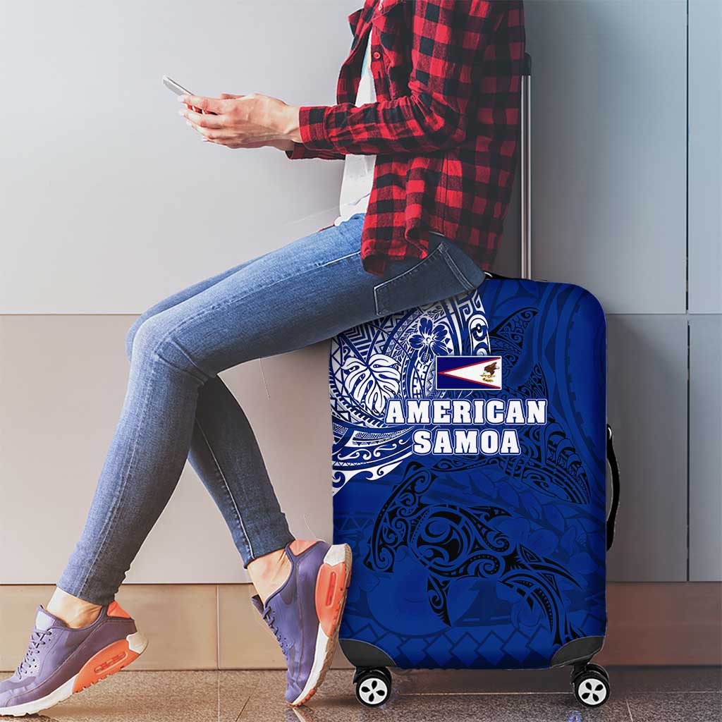 Sharks And American Samoa Luggage Cover Simple Polynesian Blue DT02 - Polynesian Pride