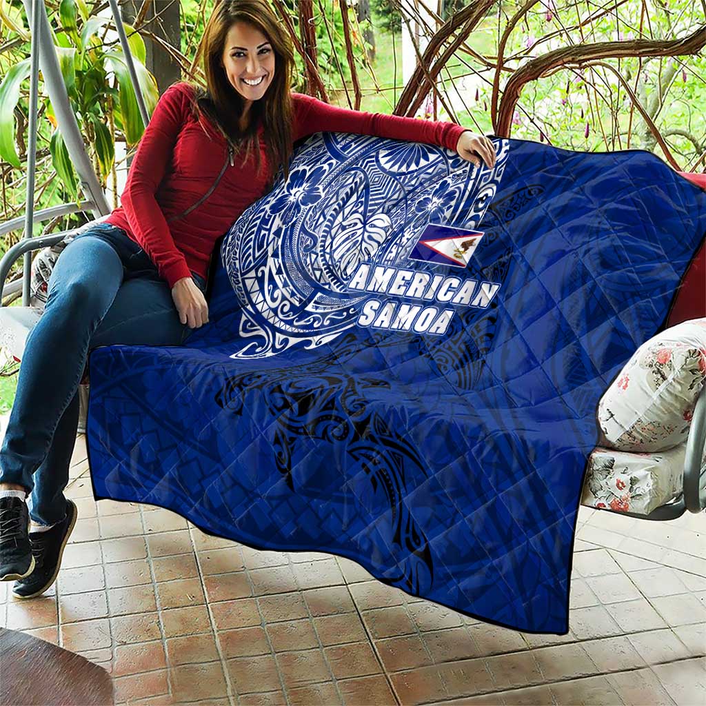Sharks And American Samoa Quilt Simple Polynesian Blue DT02 - Polynesian Pride