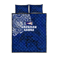 Sharks And American Samoa Quilt Bed Set Simple Polynesian Blue DT02 - Polynesian Pride