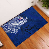 Sharks And American Samoa Rubber Doormat Simple Polynesian Blue DT02 - Polynesian Pride