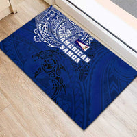 Sharks And American Samoa Rubber Doormat Simple Polynesian Blue DT02 - Polynesian Pride