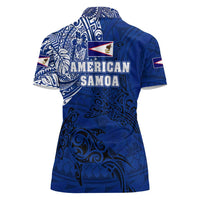 Sharks And American Samoa Women Polo Shirt Simple Polynesian Blue DT02 - Polynesian Pride