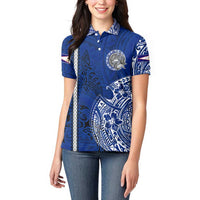 Sharks And American Samoa Women Polo Shirt Simple Polynesian Blue DT02 - Polynesian Pride