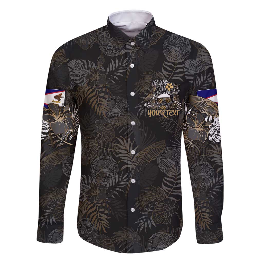 Personalized Shaka Girls America Samoa Family Matching Long Sleeve Bodycon Dress and Hawaiian Shirt Tropical Flowers Vintage