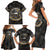Personalized Shaka Girls America Samoa Family Matching Short Sleeve Bodycon Dress and Hawaiian Shirt Tropical Flowers Vintage