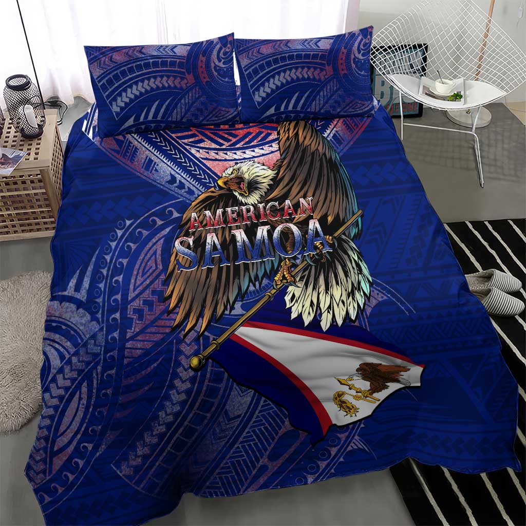 American Samoa Bedding Set Brave Eagle Flag Color DT02 - Polynesian Pride