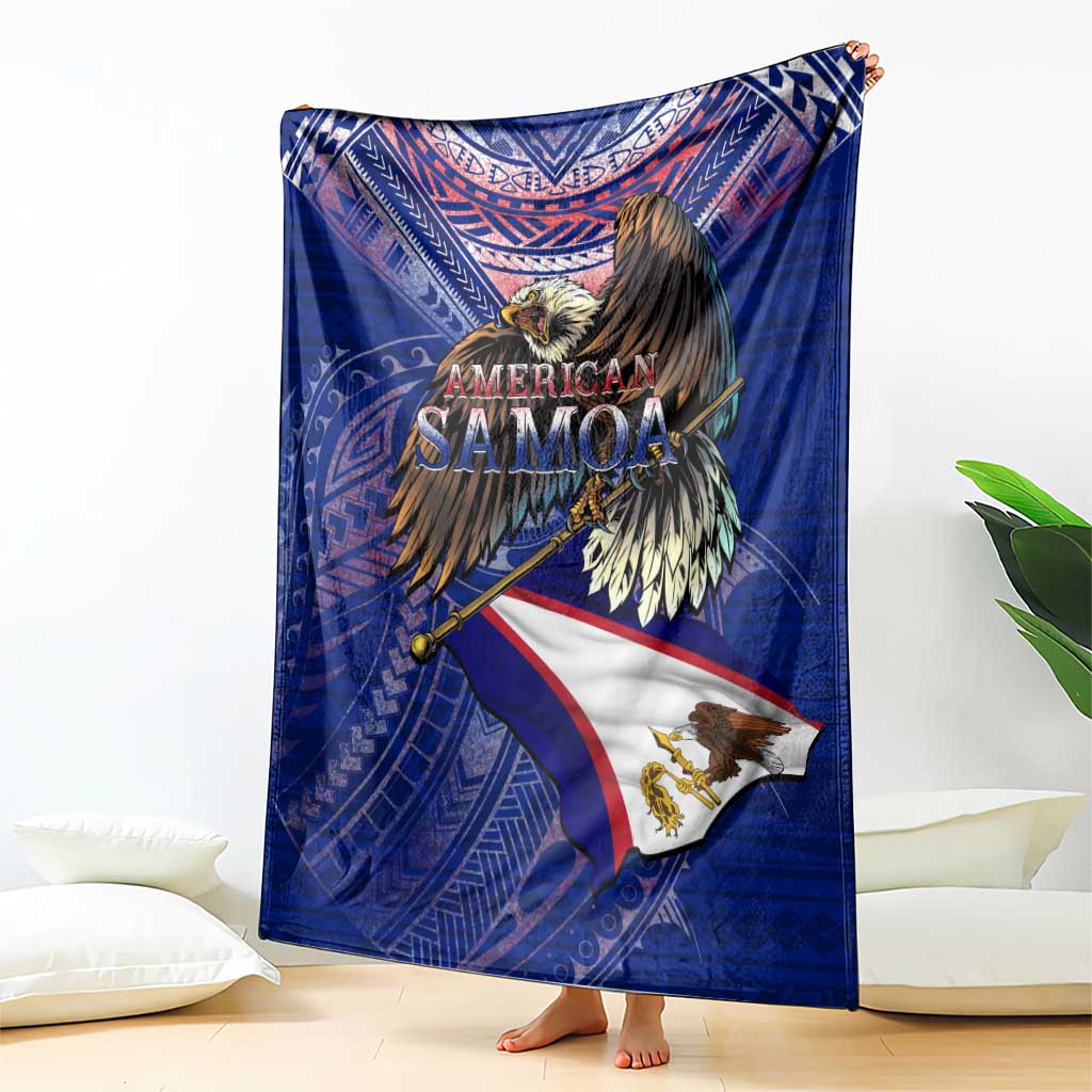 American Samoa Blanket Brave Eagle Flag Color DT02 - Polynesian Pride
