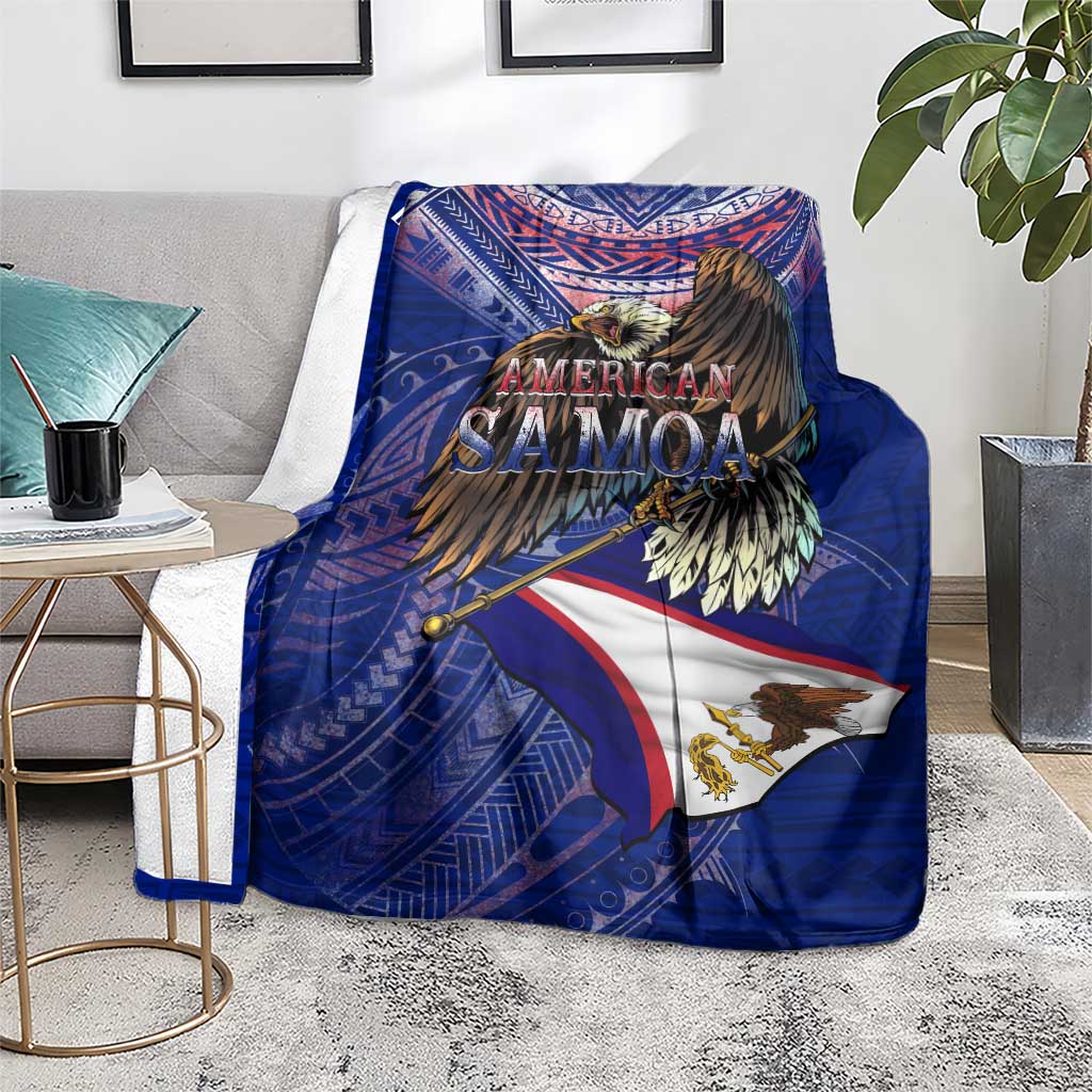 American Samoa Blanket Brave Eagle Flag Color DT02 - Polynesian Pride