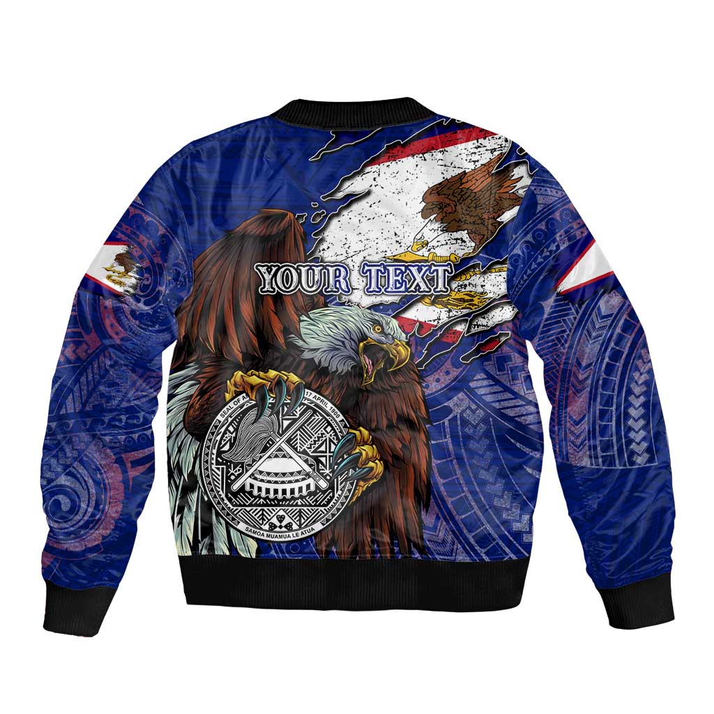 American Samoa Bomber Jacket Brave Eagle Flag Color DT02 - Polynesian Pride
