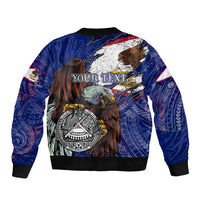 American Samoa Bomber Jacket Brave Eagle Flag Color DT02 - Polynesian Pride
