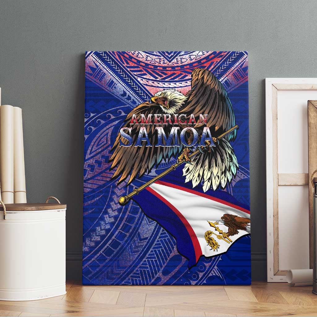 American Samoa Canvas Wall Art Brave Eagle Flag Color DT02 - Polynesian Pride