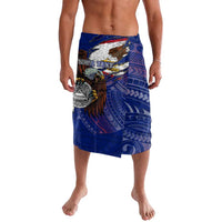 American Samoa Lavalava Brave Eagle Flag Color DT02 Blue - Polynesian Pride