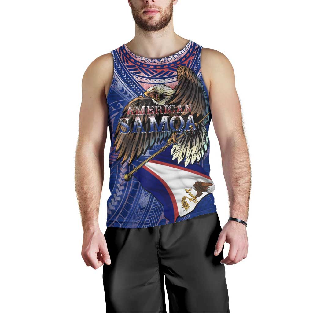 American Samoa Men Tank Top Brave Eagle Flag Color