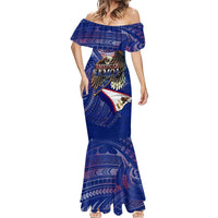 American Samoa Mermaid Dress Brave Eagle Flag Color DT02 - Polynesian Pride