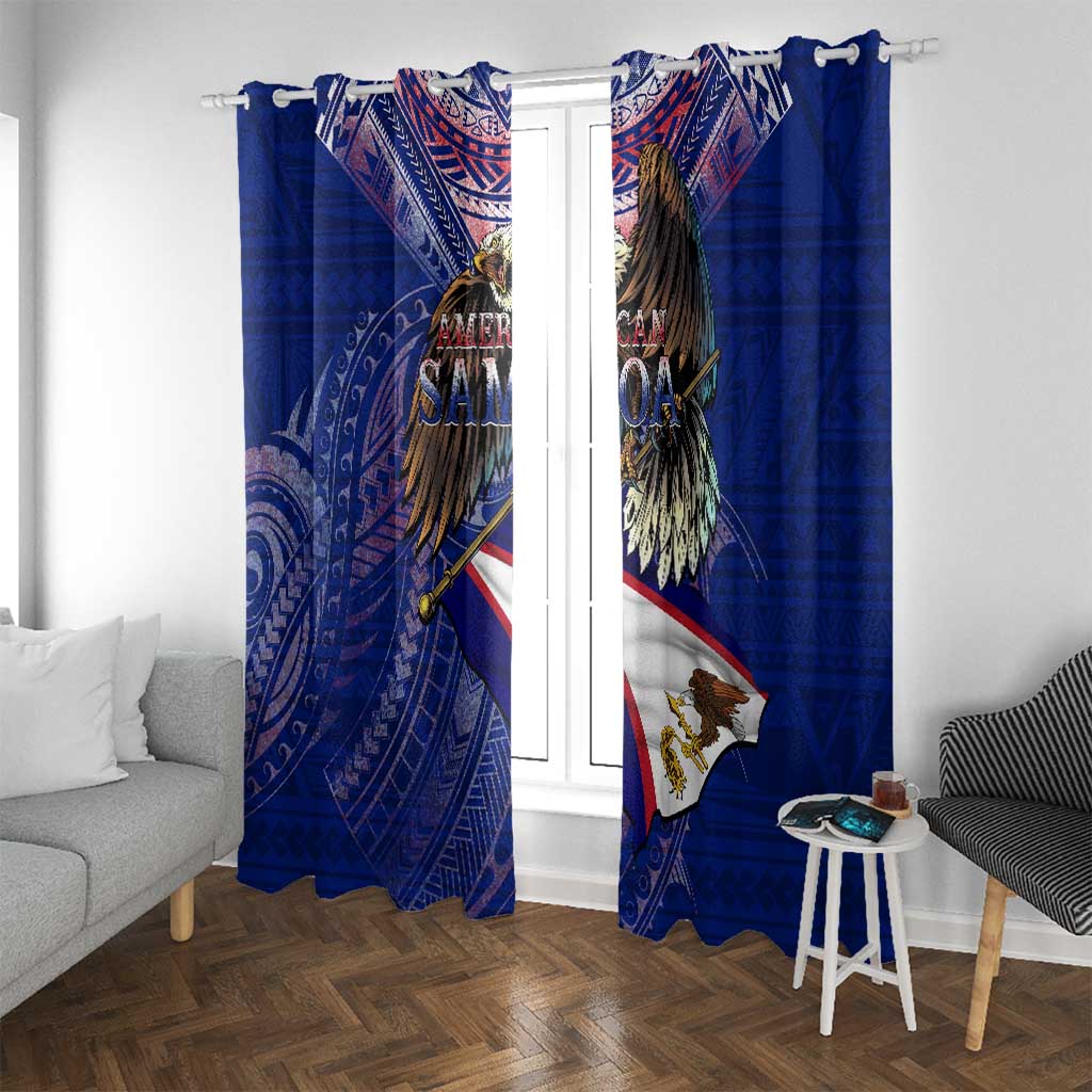 American Samoa Window Curtain Brave Eagle Flag Color