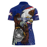 American Samoa Women Polo Shirt Brave Eagle Flag Color DT02 - Polynesian Pride
