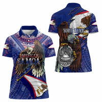 American Samoa Women Polo Shirt Brave Eagle Flag Color DT02 - Polynesian Pride