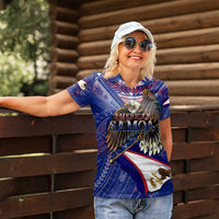 American Samoa Women Polo Shirt Brave Eagle Flag Color DT02 - Polynesian Pride