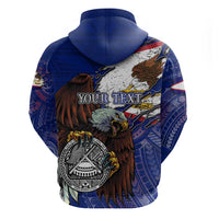 American Samoa Zip Hoodie Brave Eagle Flag Color DT02 - Polynesian Pride