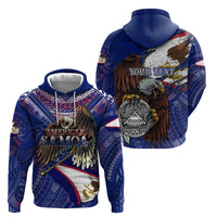 American Samoa Zip Hoodie Brave Eagle Flag Color DT02 - Polynesian Pride