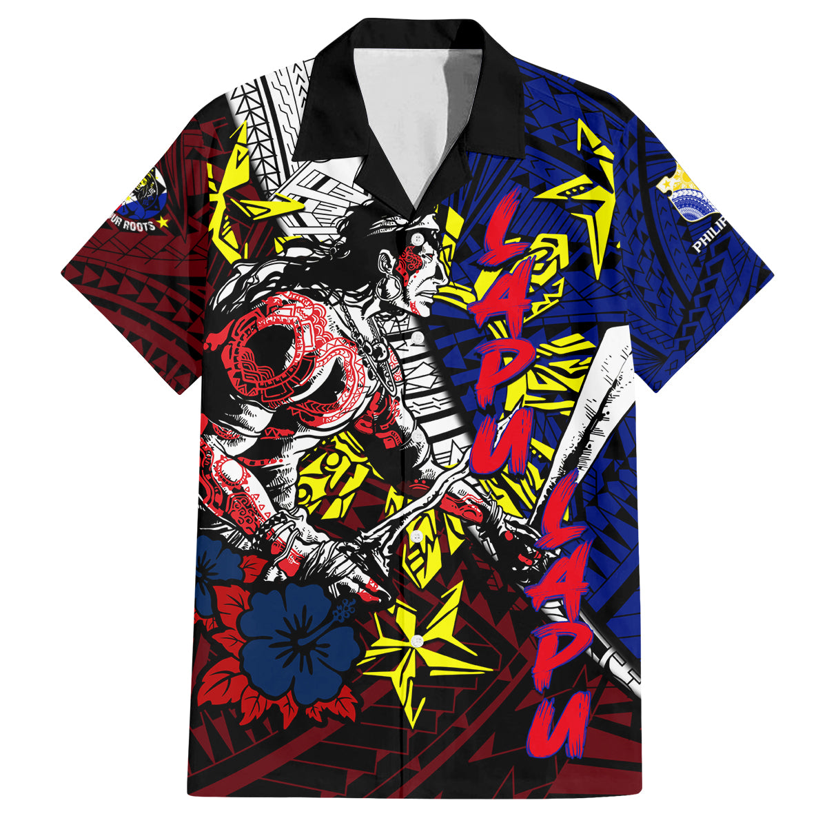 Philippines Lapu Lapu Family Matching Tank Maxi Dress and Hawaiian Shirt Chief Filipino Tattoo DT02 Dad's Shirt - Short Sleeve Art - Polynesian Pride