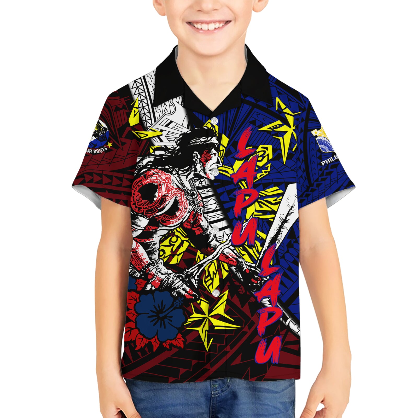 Philippines Lapu Lapu Kid Hawaiian Shirt Chief Filipino Tattoo DT02 Kid Art - Polynesian Pride