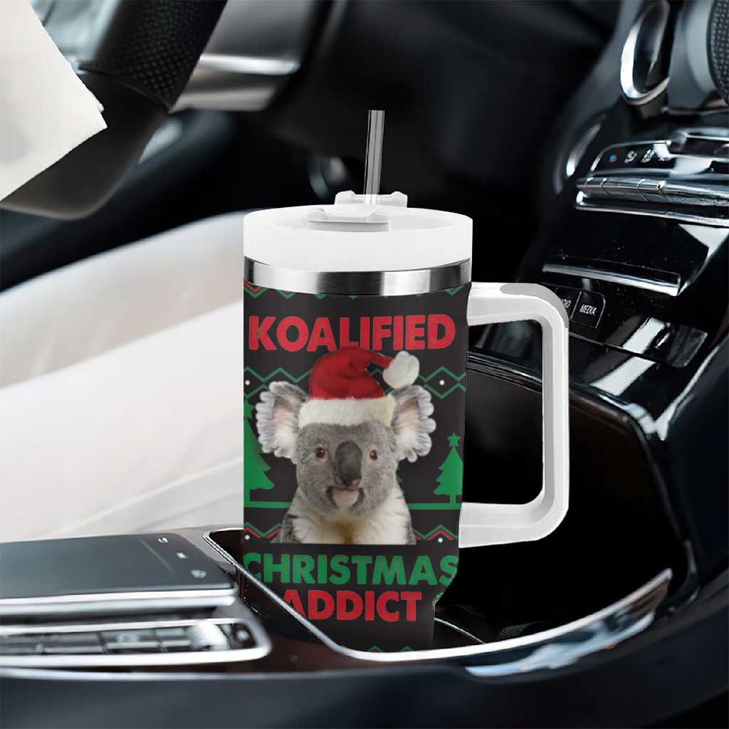 Cute Koala Tumbler With Handle Koalified Christmas Addict