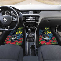 New Zealand Tui Bird Car Mats Maori Koru Mix Pohutukawa