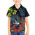 New Zealand Tui Bird Family Matching Off Shoulder Maxi Dress and Hawaiian Shirt Maori Koru Mix Pohutukawa